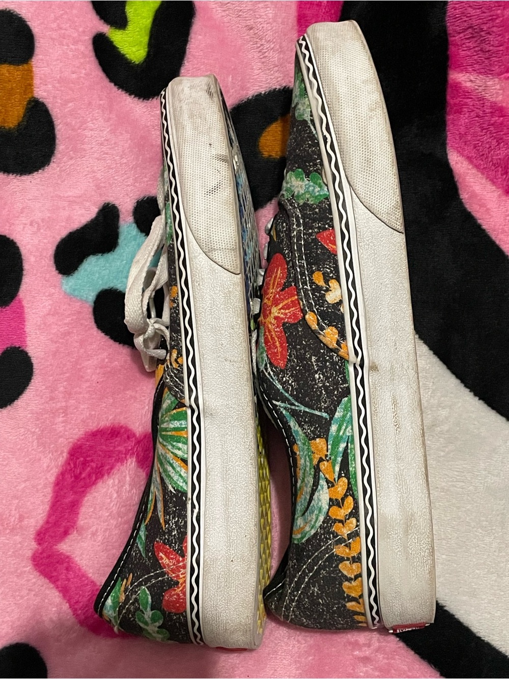 Vans x Crayola Authentic Tropical Leopard Floral Sneakers Women 8.5 Men 7 RARE - Picture 5 of 11